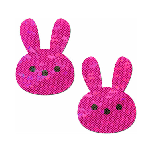 Pastease Glittery Pink Marshmallow Easter Bunny Nipple Pasties by Pastease