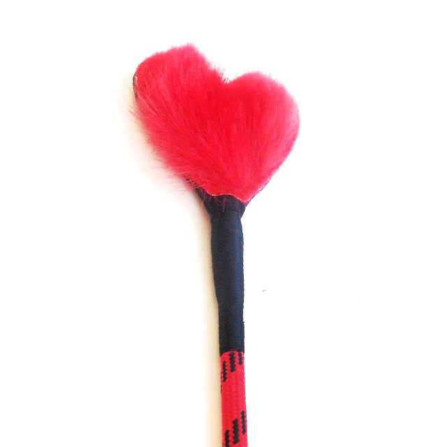 Fluffy Heart Crop (Red/Leather) by Ruff Doggie Style