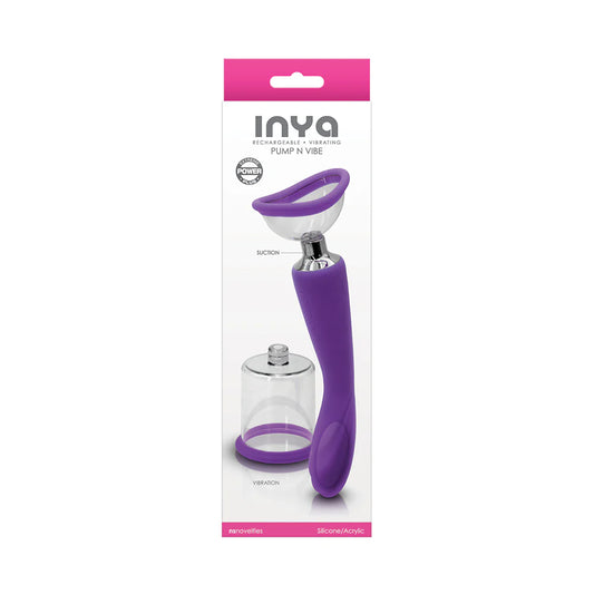 INYA Pump N Vibe Rechargeable Dual-Ended Vibrator & Pump Set Purple by New Sensations Novelties Inc.