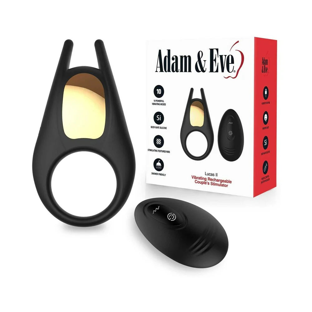 Adam & Eve Lucas II Vibrating Rechargeable Couple's Stimulator by PHE/Adam and Eve