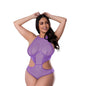 Magic Silk Sheer Passion Halter Teddy Very Peri Queen Size by Magic Silk