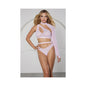 Allure Modern Muse Halter & Panty with Collar Sleeve Pink M - Hanging by Allure Lingerie