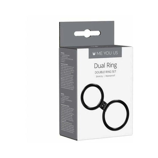 Me You Us Dual Ring Double Cockring Set Black by Simply Pleasure Ltd