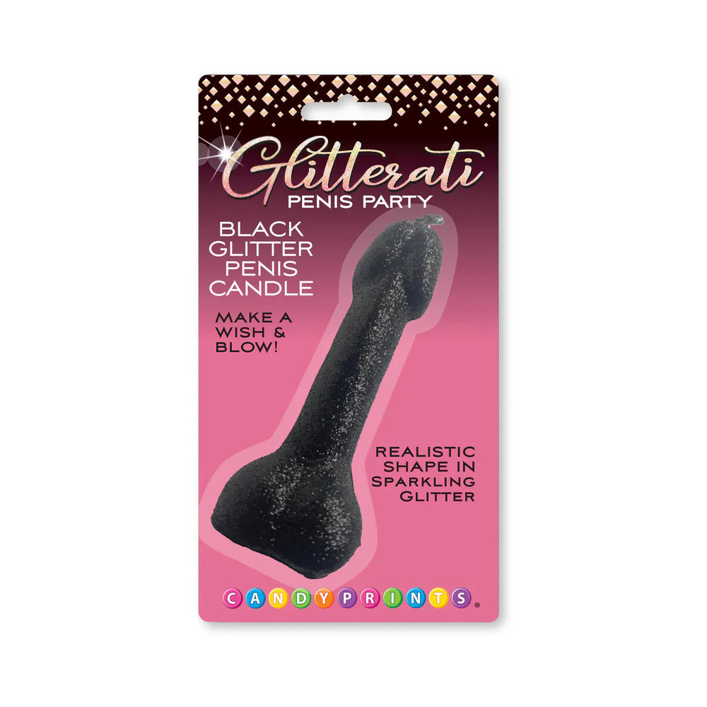 Black Glitter Penis Candle by Little Genie Productions