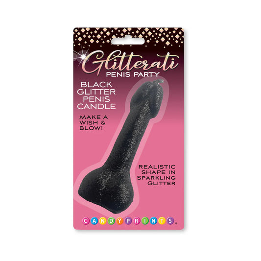 Black Glitter Penis Candle by Little Genie Productions