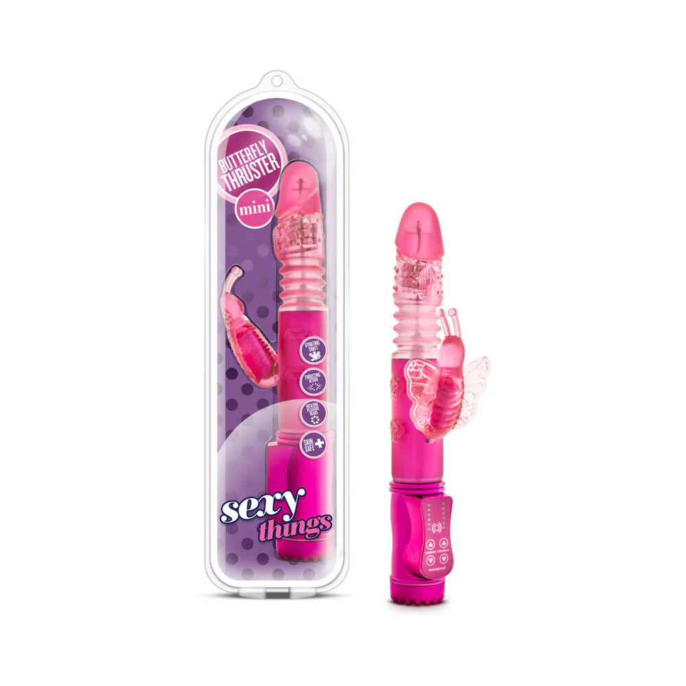 Sexy Things Butterfly Thruster Mini Dual Stimulation Vibrator Fuchsia by Blush