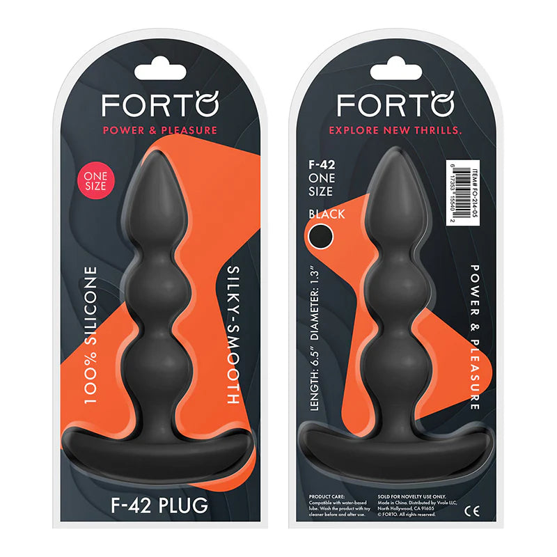 Forto F-42 Spiral Beads Silicone Anal Plug Black by Vvole