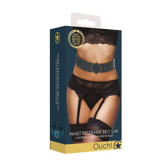 Ouch! Halo Ringed Waist Restraint Belt Green S/M by Shots America LLC