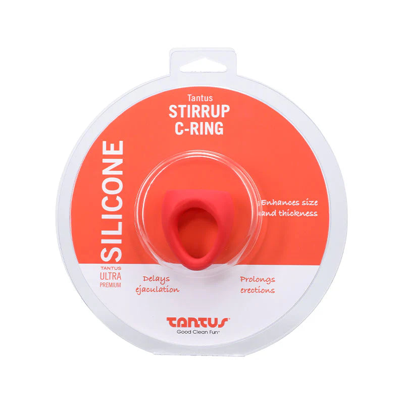 Tantus Stirrup C-Ring Cock and Ball Sling Red by Tantus