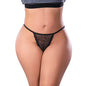 Magic Silk Soft Petals Lace Thong Black Queen Size by Magic Silk