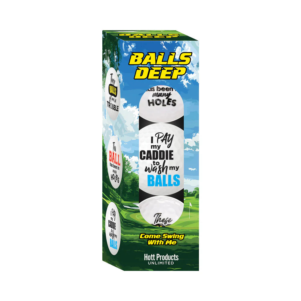 Balls Deep Funny Slogan Golf Balls Assorted 3-Pack by Hott Products Unlimited