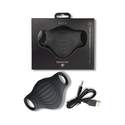 Rocks-Off Palm Vibrating Masturbator Black by Rocks-Off