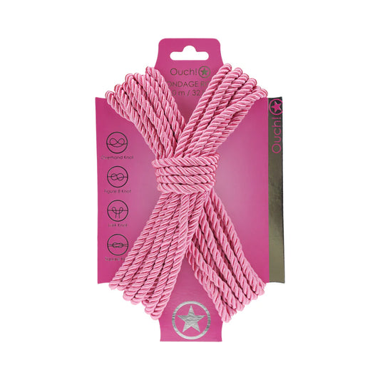 Ouch! Bondage Rope 10 m Nylon Pink by Shots America LLC