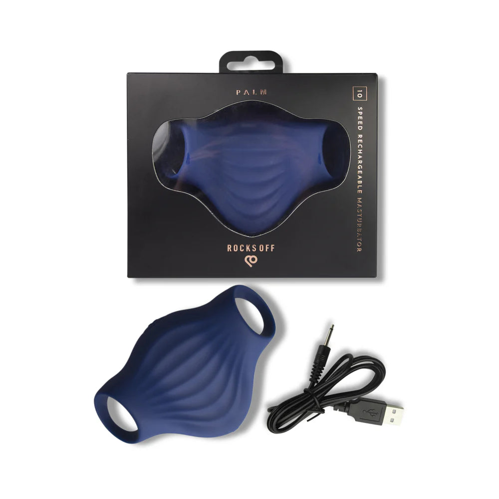 Rocks-Off Palm Vibrating Masturbator Blue by Rocks-Off