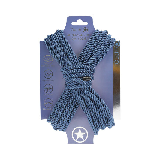 Ouch! Bondage Rope 10 m Nylon Navy Blue by Shots America LLC
