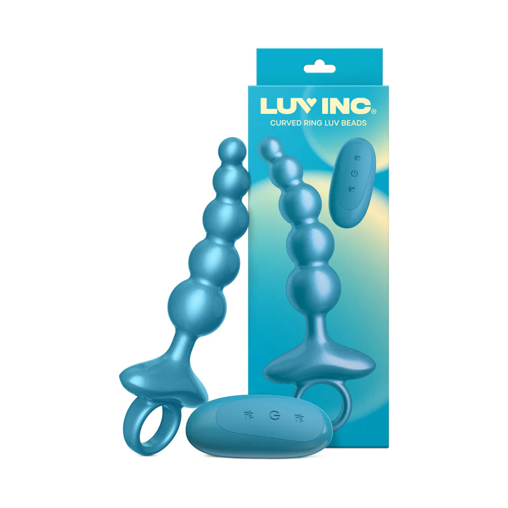 Luv Inc Cr23: Curved Ring Luv Beads Metallic Blue by Vvole