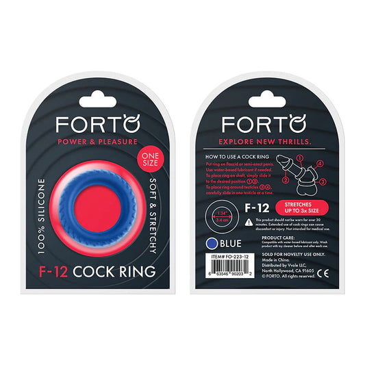 Forto F-12 Liquid Silicone Cockring 35mm Blue by Vvole