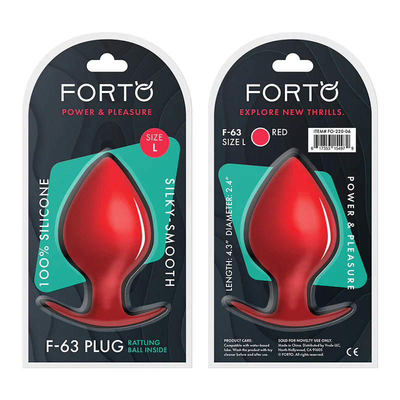 Forto F-63 Rattler Spade Silicone Anal Plug Large Red by Vvole