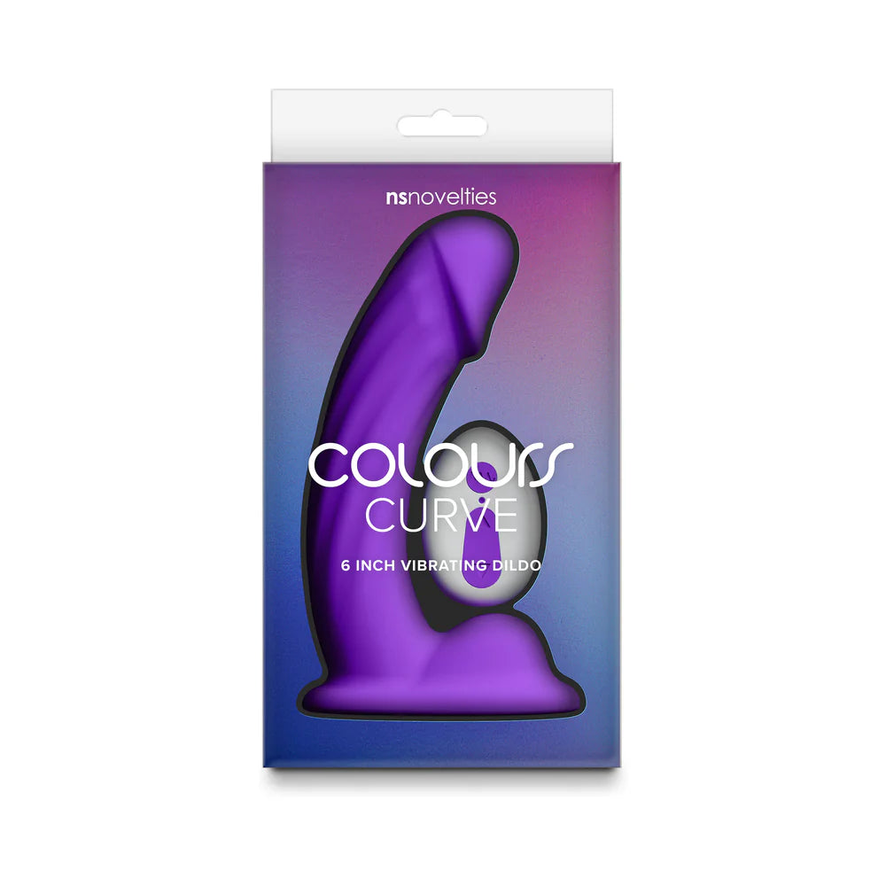 Colours Curve Vibrating 6 in. Dildo Purple by New Sensations Novelties Inc.