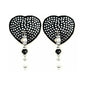 Bijoux de Nip Black Crystal Heart Pasties with Faceted Beads by PHS International
