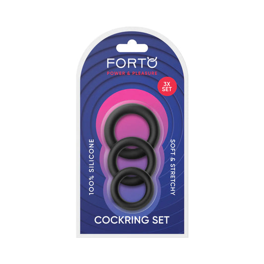 Forto F-39: Trio Cockring Set Black by Vvole