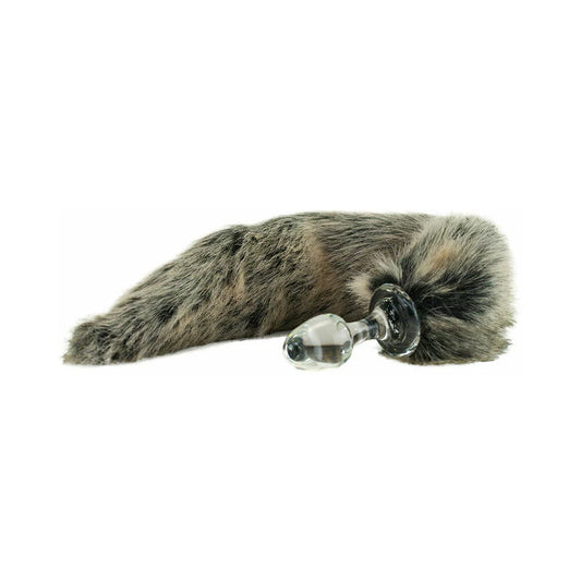 Crystal Delights Minx Faux Fur Tail Plug Grey Wolf by Crystal Delights LLC