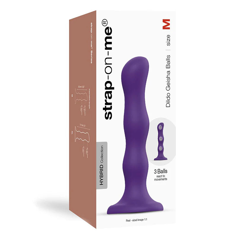 Strap-On-Me Geisha Ball Dildo Medium Purple by Lovely Planet USA