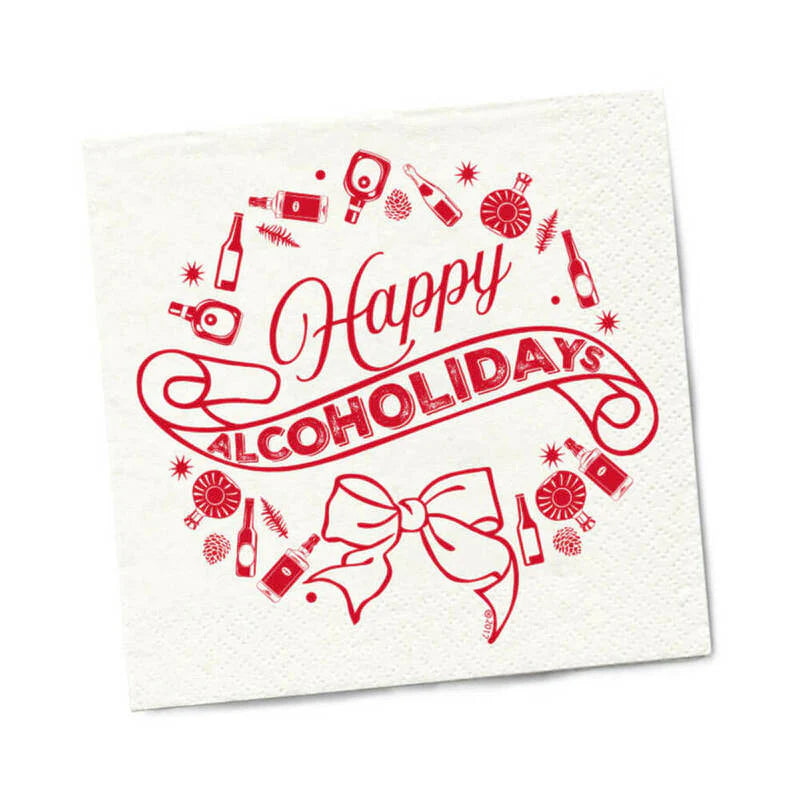 Twisted Wares Happy Alcoholidays Napkins 20-Pack by Twisted Wares