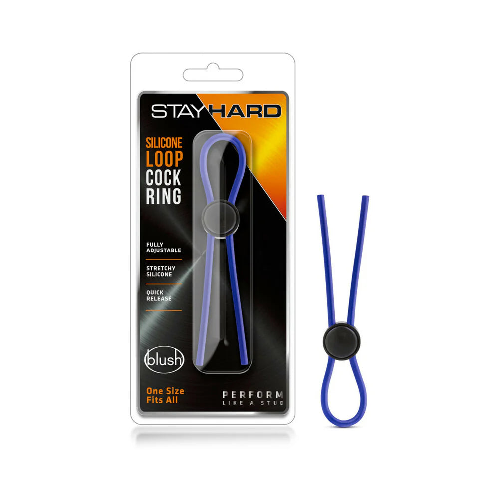 Stay Hard Silicone Loop Lasso/Bolo Cockring Blue by Blush