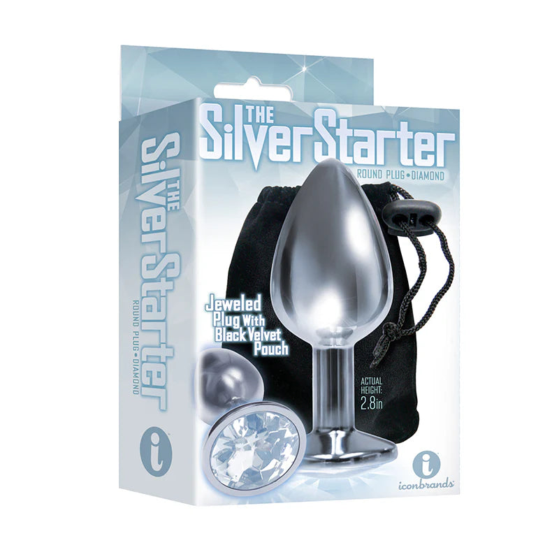 The 9's, The Silver Starter, Bejeweled Stainless Steel Plug, Diamond by Icon Brands Inc.
