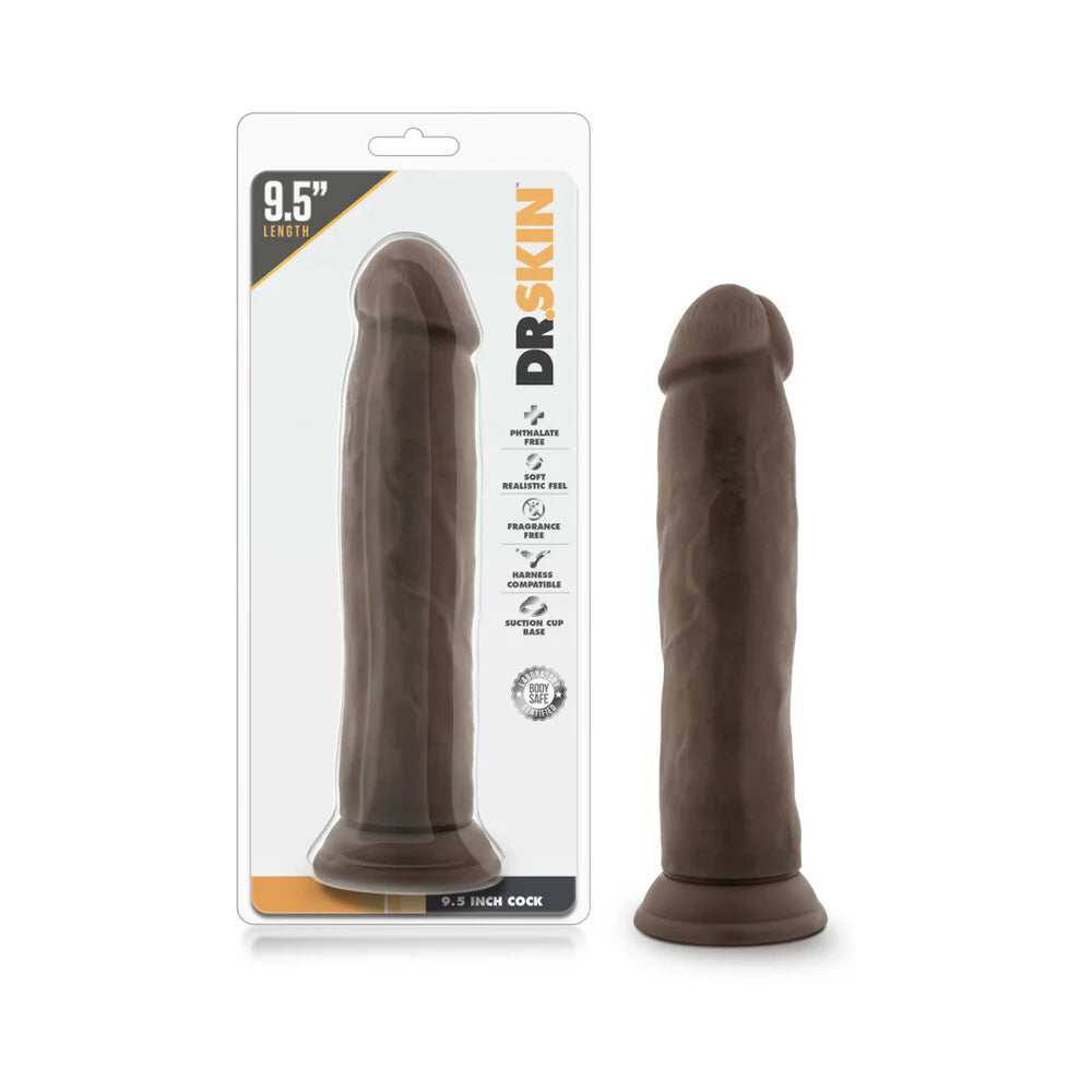 Dr. Skin Realistic 9.5 in. Dildo Brown by Blush
