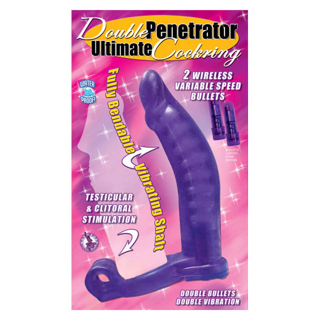 Double Penetrator Bendable C-Ring (Purple) by Nasstoys