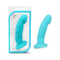 Luxe Cici 6.5 in. Curved Silicone Dildo Blue by Blush