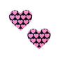 Neva Nude Pink Heart UV Valentines Black Glitter Heart Nipztix Pasties by Neva Nude LLC