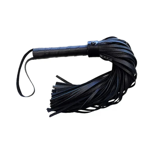 Rouge Long Leather Flogger Black with Black Accessories by Rouge Group LTD.