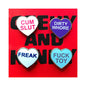 Geeky & Kinky Heart Pin 4-Pack (Cum Slut, Dirty Whore, Freak, Fuck Toy) by Geeky & Kinky