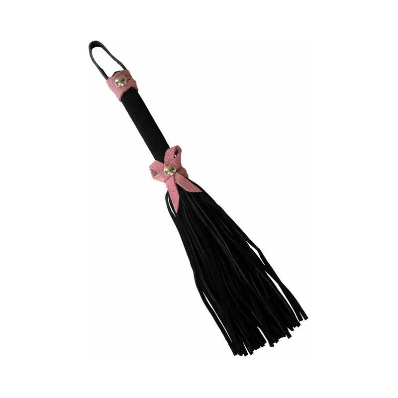 Love Knot Mini Flogger Black with Pink Bow by Ruff Doggie Style