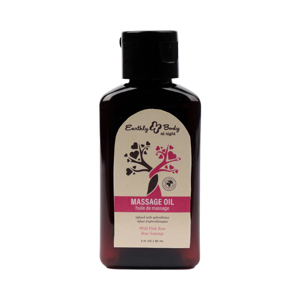 Earthly Body At Night Aphrodisiac Massage Oil Wild Pink Rose 2 oz. by Earthly Body