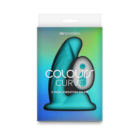 Colours Curve Vibrating 5 in. Dildo Teal by New Sensations Novelties Inc.
