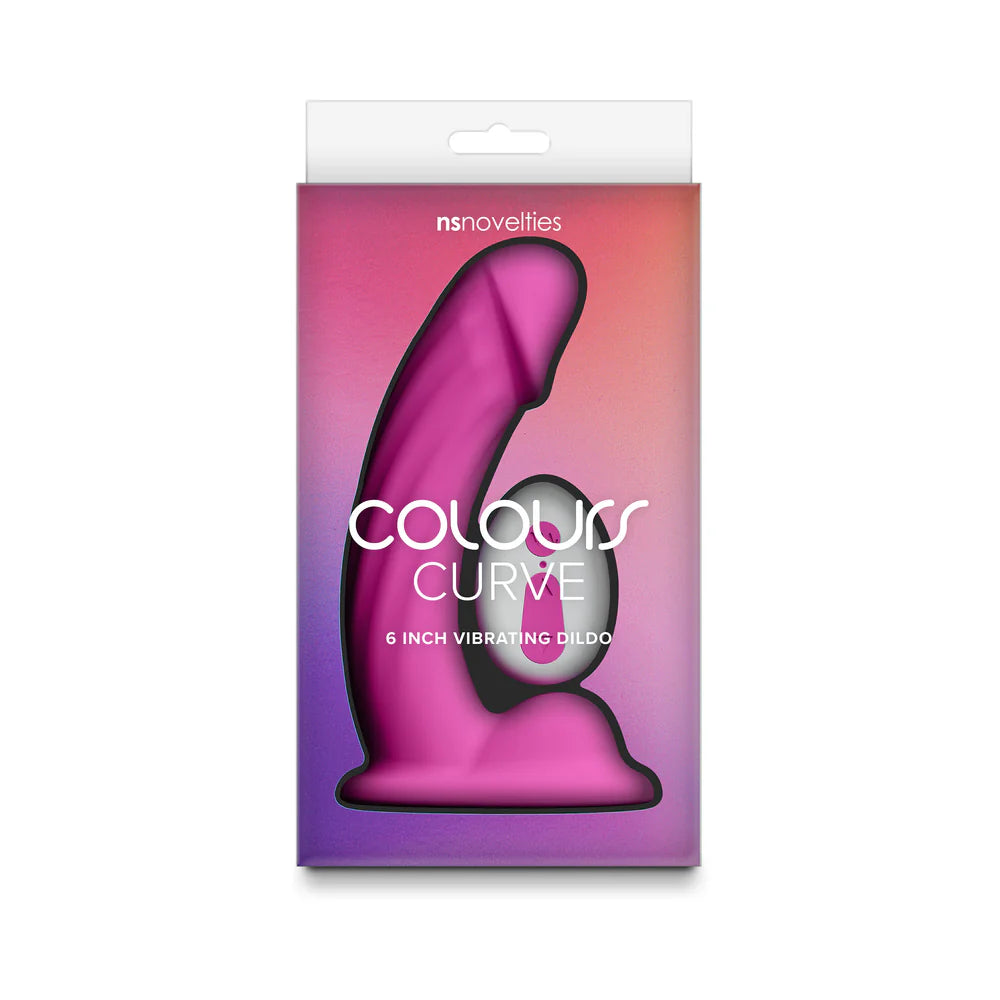 Colours Curve Vibrating 6 in. Dildo Pink by New Sensations Novelties Inc.