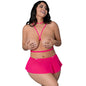 Magic Silk Pink Kink Harness Top, Open Crotch Skirt Panty & Choker Pink Glow Queen Size by Magic Silk