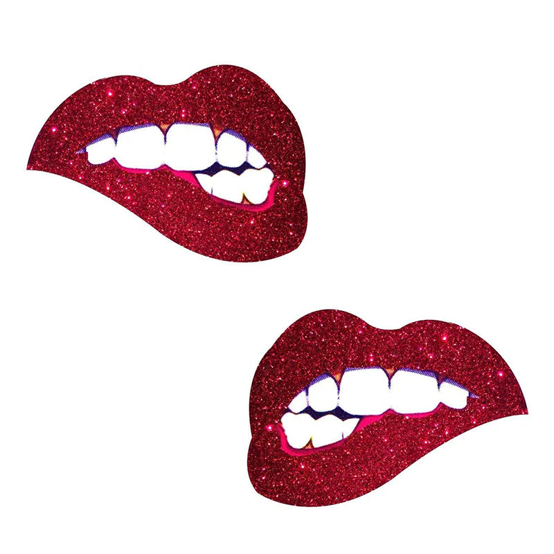 Neva Nude Pasty Bite Me Lips Glitter Red by Neva Nude LLC