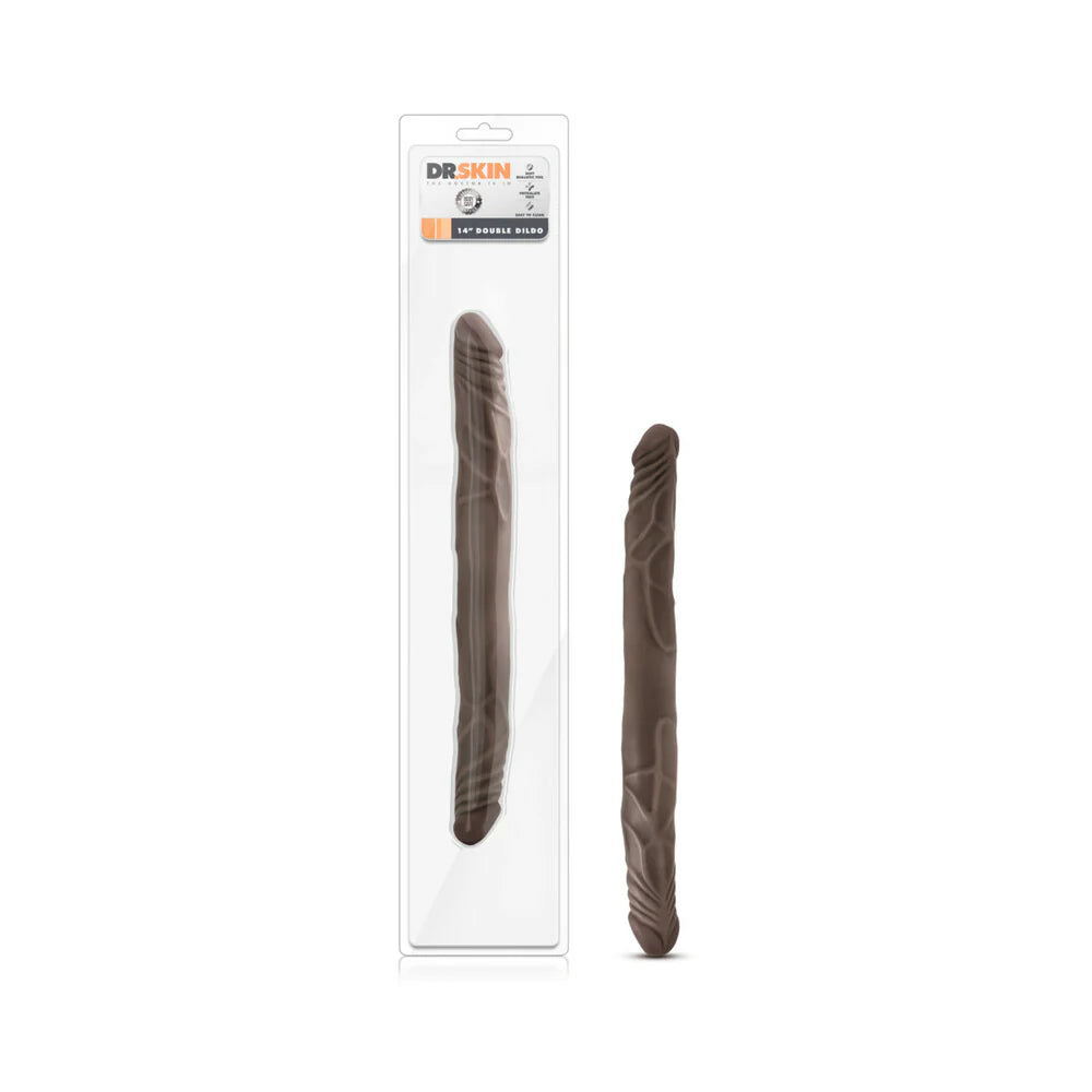 Dr. Skin 14 in. Double Dildo Brown by Blush