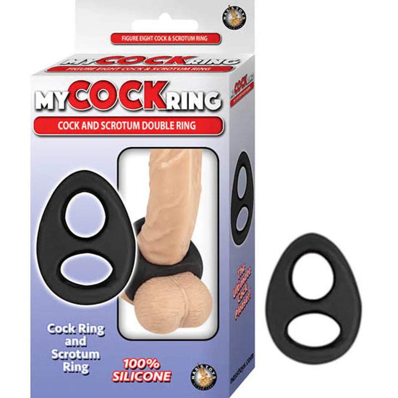 My Cockring Cock And Scrotum Double Ring Black by Nasstoys