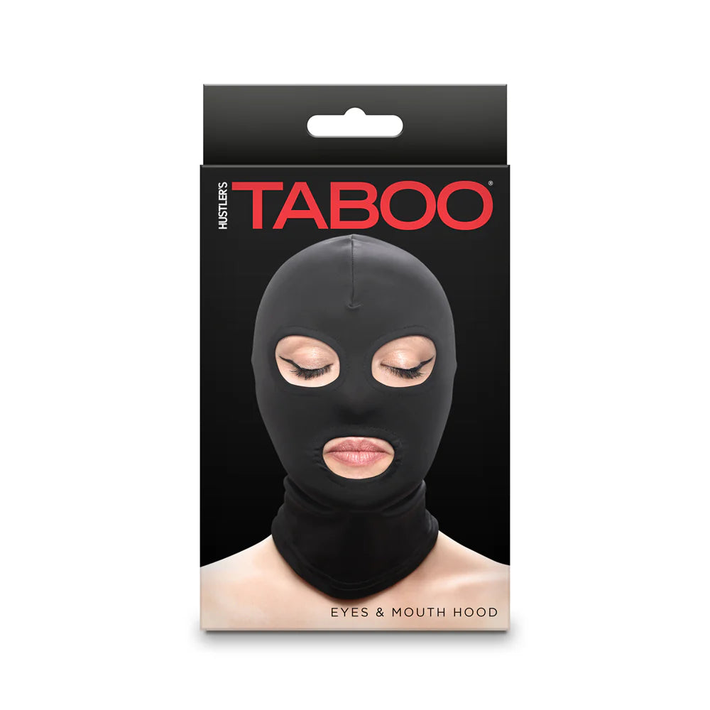 Hustler Taboo Eyes&Mouth Hood Black by New Sensations Novelties Inc.