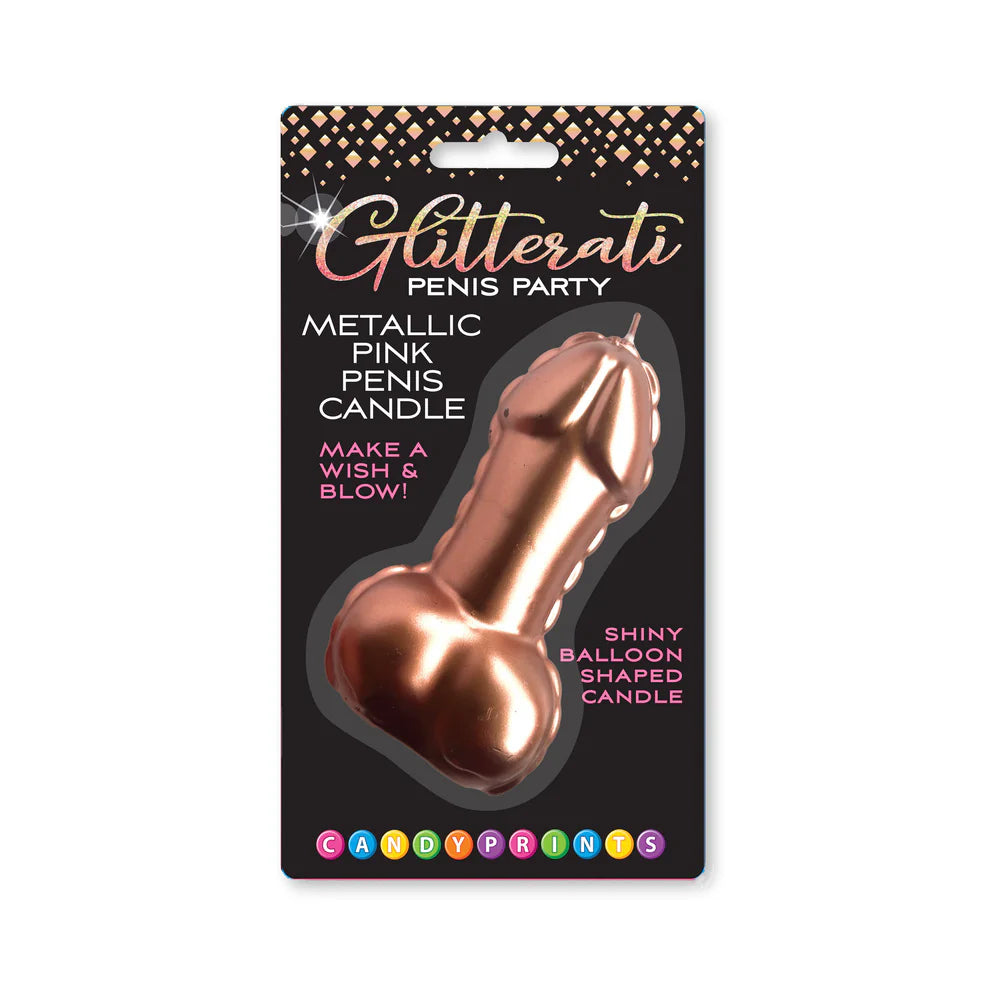 Pink Foil Penis Balloon Candle by Little Genie Productions