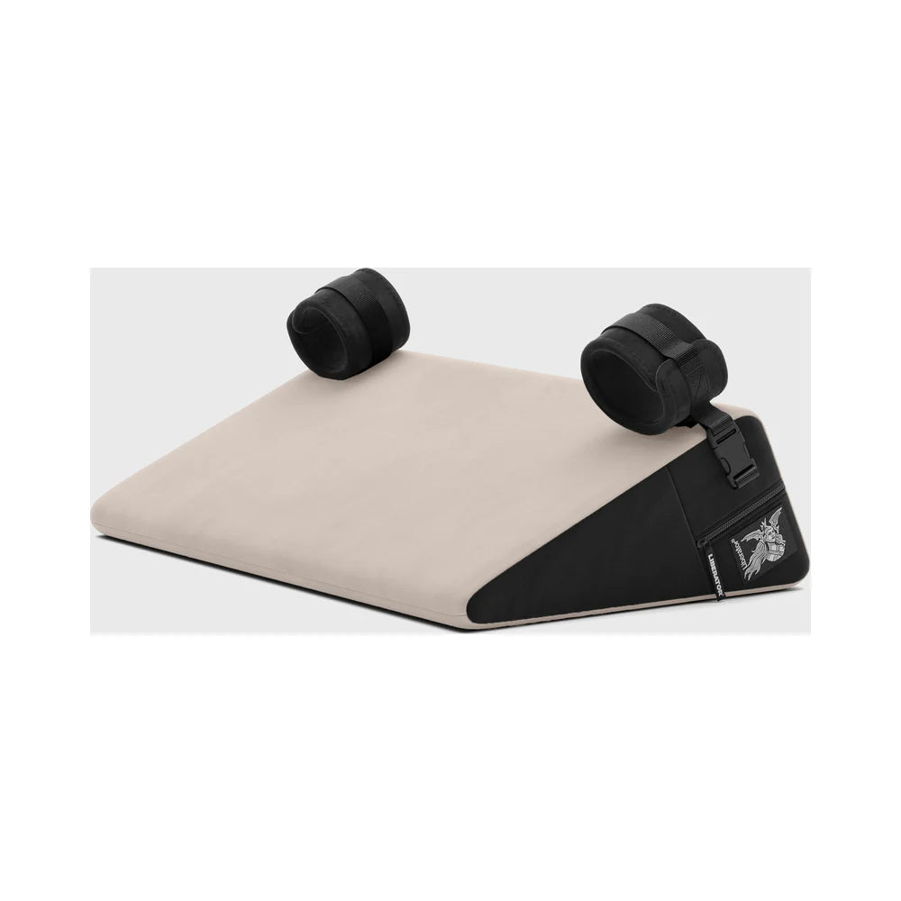Liberator Black Label Wedge 24 in. Sex Position Pillow with Cuffs Décor Velvet Cream by Oneup Innovations Inc