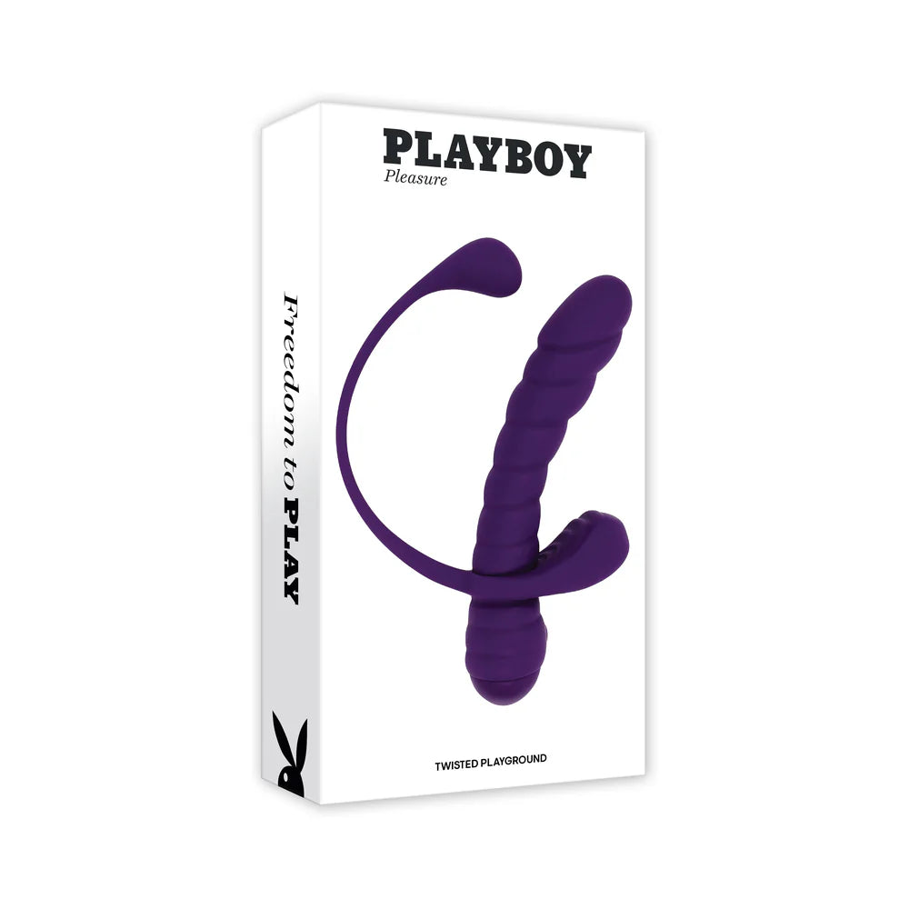 Playboy Twisted Playground Rechargeable Triple Stimulator Vibe Silicone Purple Acai by Evolved