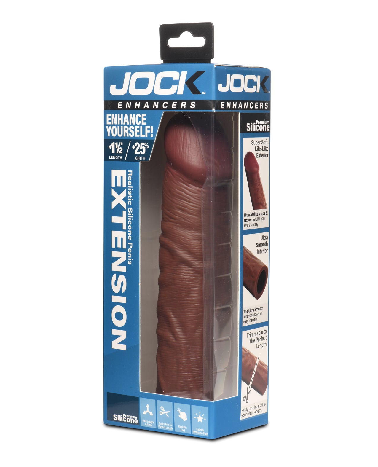 Curve Toys Jock Enhancers 1.5" Silicone Penis Extension Sleeve - Dark by Curve toys c/o xr