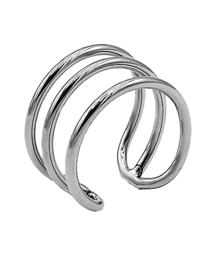 Rouge Stainless Steel Triple Wire Glans Ring 32 mm - Silver by Rouge group ltd